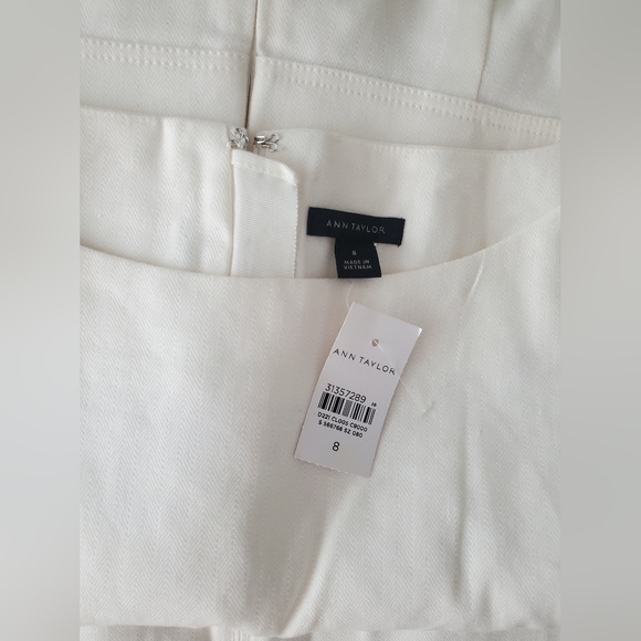 Ann Taylor  White Seamed Sheath Dresss - Picture 5 of 5